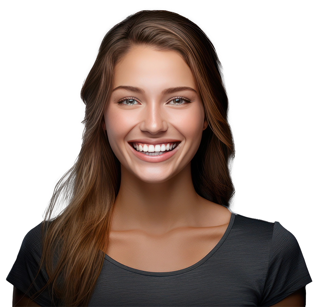 happy portrait of young beautiful woman smiling